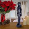 imageNational Tree Company HGTV Home Collection Resin Christmas Themed Nut Cracker Polyresin and Stone Powder Deep Navy 18in