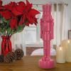 imageNational Tree Company HGTV Home Collection Resin Christmas Themed Nut Cracker Polyresin and Stone Powder Pink 18in