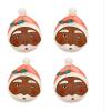 imageHGTV Home Collection 4 African American Santa Plates Blush 1in