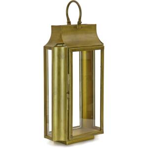 imageHGTV Home Collection Slim Lantern Christmas Themed Home Decor Medium Gold 22 in