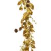 imageHGTV Home Collection Unlit Artificial Christmas Garland Metallic Gold Laurel Leaves Flexible Vine Base Unlit 6 Feet