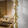 imageHGTV Home Collection Unlit Artificial Christmas Garland Metallic Gold Laurel Leaves Flexible Vine Base Unlit 6 Feet