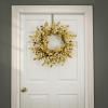 imageHGTV Home Collection Unlit Artificial Christmas Wreath Metallic Gold Laurel Leaves Woven Branch Ring Base Unlit 24 Inches