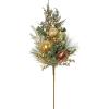 imageHGTV Home Collection Artificial Christmas Plants Spray Decoration Mixed Branch Tips Decorated with Gold Berry Clusters Pine Cones Pack of 2 Champagne Wishes Collection 28 Inches