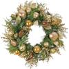 imageHGTV Home Collection Unlit Artificial Christmas Wreath Mixed Branch Tips and Fern Fronds Woven Branch Ring Base Unlit 28 Inches