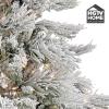 imageHGTV Home Collection PreLit Artificial Slim Flocked Bavarian Pine Tree with PowerConnect LED Lights Hinged Branches Plug in 65ft