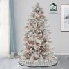 imageHGTV Home Collection PreLit Artificial Slim Flocked Bavarian Pine Tree with PowerConnect LED Lights Hinged Branches Plug in 65ft