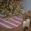 imageHGTV Home Collection RIC Rac Lace Border Tree Skirt Red and White 48in