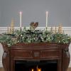 imageHGTV Home Collection Unlit Swiss Chic Artificial Mantle Swag with Pinecones Berries and Bells Unlit HGTV Home Collection Blue 60in