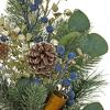 imageHGTV Home Collection Unlit Swiss Chic Artificial Spray Pair Set of 2 with Pinecones Berries Bells and Mixed Branch Tips Unlit HGTV Home Collection Blue 28in