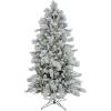 imageHGTV Home Collection PreLit Artificial Slim Flocked Bavarian Pine Tree with PowerConnect LED Lights Hinged Branches Plug in 65ft