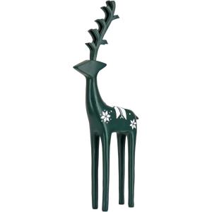 imageNational Tree Company HGTV Home Collection Swiss Chic Deer Decor Deep Green 15in