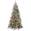 imageNational Tree 75 Foot quotFeel Realquot Snowy Everest Fir Medium Tree with 450 Clear Lights Hinged PEV331175