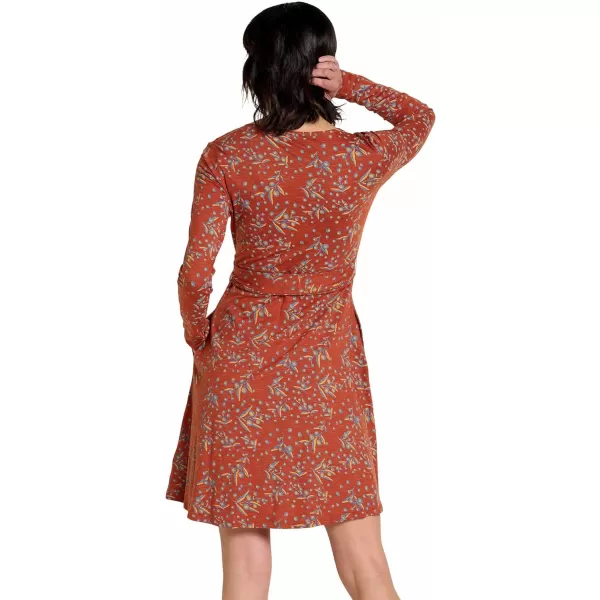 ToadampCo Cue Wrap LS Dress  WomensCinnamon Seedpod Print