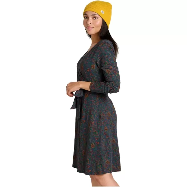 ToadampCo Cue Wrap LS Dress  WomensTrue Navy Paisley Print