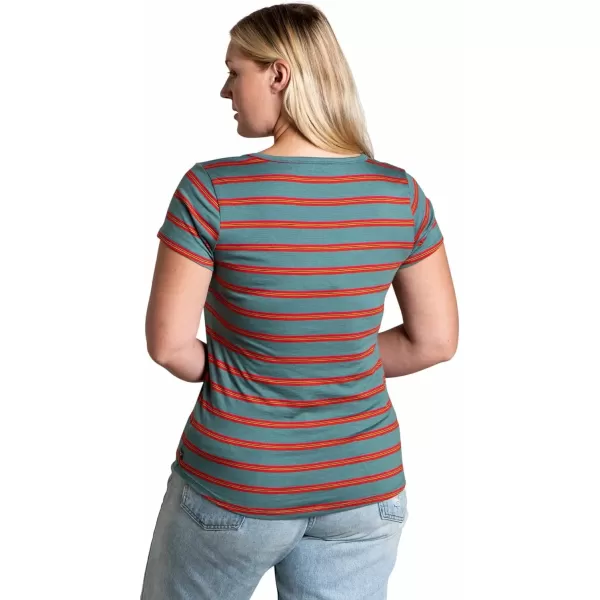 ToadampCo Marley II ShortSleeve Tee  WomensSilver Pine 90s Stripe