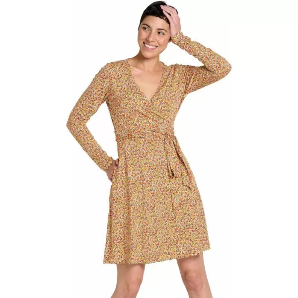 ToadampCo Cue Wrap LS Dress  WomensBarley Ditsy Print