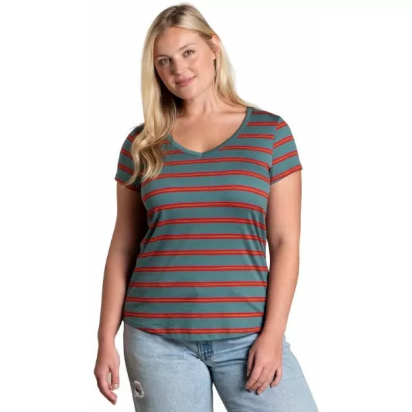 ToadampCo Marley II ShortSleeve Tee  WomensSilver Pine 90s Stripe