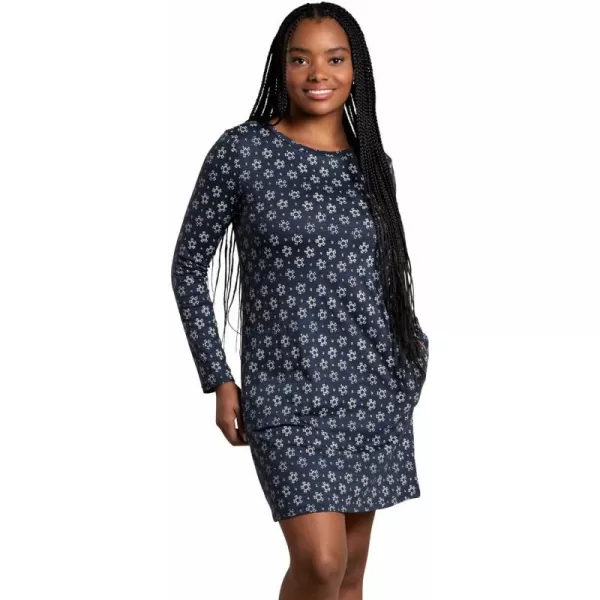 ToadampCo Windmere II LS Dress  WomensTrue Navy Dot Floral Print