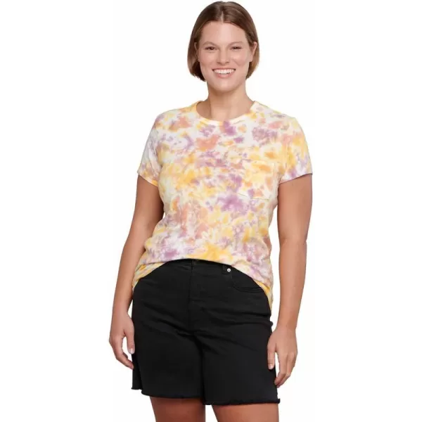 ToadampCo Womens Primo ShortSleeve CrewPapaya Tie Dye