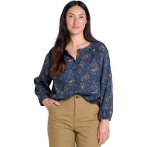 imageToadampampCo Manzana Long Sleeve Peasant TopMidnight Leaf Print
