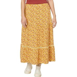 imageToadampampCo Marigold Tiered Midi SkirtGold Ditsy Print
