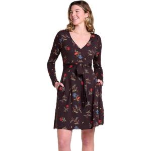 imageToadampampCo Cue Wrap LS Dress  WomensCarob Bouquet Print