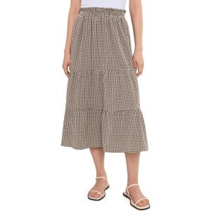 image:imageToadampCo Womens Sunkissed Tiered Midi SkirtAlmond Pattern Texture