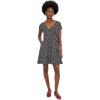 image:imageToadampCo Freesia Wrap Short Sleeve DressBlackSalt Print