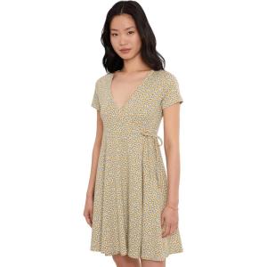 image:imageToadampCo Freesia Wrap Short Sleeve DressGold Print