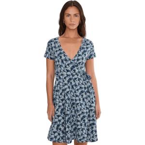 image:imageToadampCo Freesia Wrap Short Sleeve DressPacific Blue Print