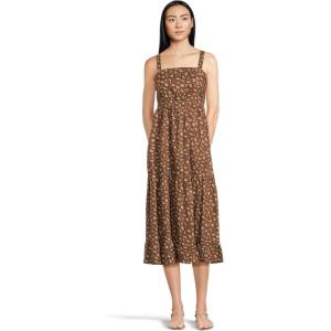 image:imageToadampCo Taj Hemp Tiered Midi Sleeveless DressChestnut Floral Print