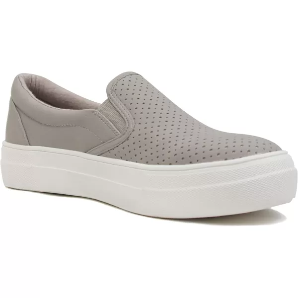 Soda Croft  Slip On Perforated Double Layer Foam Padded Cushion Sock Fashion SneakersLight Grey