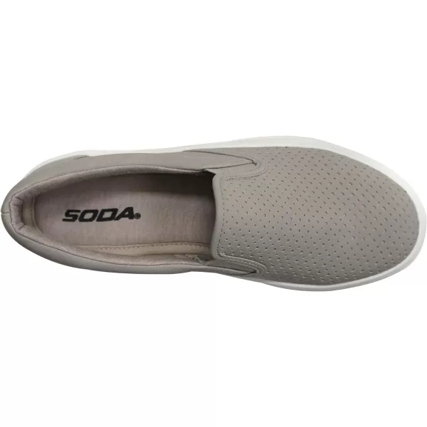 Soda Croft  Slip On Perforated Double Layer Foam Padded Cushion Sock Fashion SneakersLight Grey