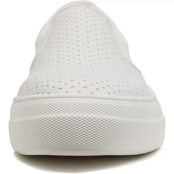 Soda Croft  Slip On Perforated Double Layer Foam Padded Cushion Sock Fashion SneakersWhite Nubuck Pu