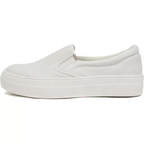 Soda Croft  Slip On Perforated Double Layer Foam Padded Cushion Sock Fashion SneakersWhite Nubuck Pu