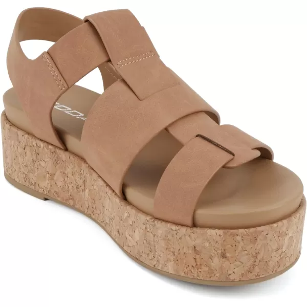 Soda Amenda  Women Round Toe Fisherman Platform Low Heel Wedge Sandal with Adjustable Ankle StrapCoffee Nubuck