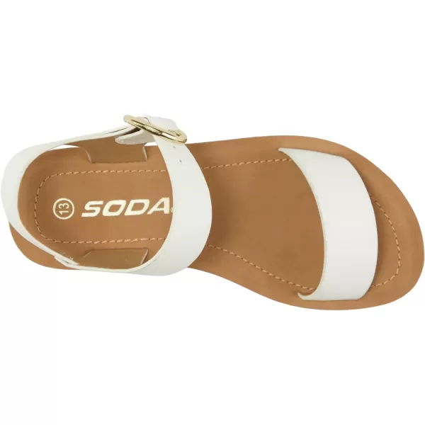 Soda COMPEL2 KIDSCHILDRENGIRLS Casual Open Toe Single Band Fashion Slide Flat Sandal with Adjustable Ankle StrapSoda COMPEL2 KIDSCHILDRENGIRLS Casual Open Toe Single Band Fashion Slide Flat Sandal with Adjustable Ankle Strap