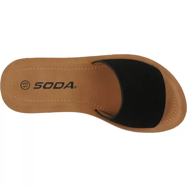 Soda EFRON2 Little Kid Children Girls Toddler Casual Comfort One Band Fashion Slip on Slide Flip Flop Flat SandalsBlack Nbpu