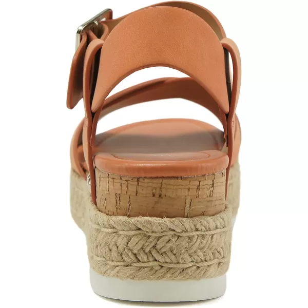 Soda FORTUNA  Open Toe Crisscross band Espadrille Jute Platform Wedge Casual Fashion Flatform Sandals with Buckle Ankle Wrap StrapLtorange Nubuck