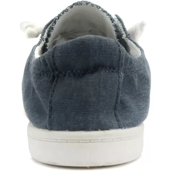 Soda Flat Women Shoes Linen Canvas Slip On Sneakers Lace Up Style Loafers ZigSBlue Denim