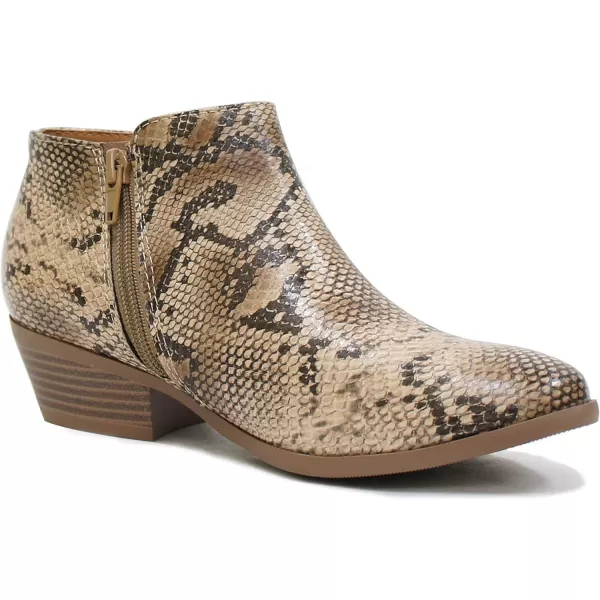 Soda Mug  Western Inspired Bootie wZipper and Chucky Low Stacked HeelsNatural Python