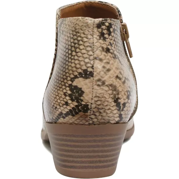 Soda Mug  Western Inspired Bootie wZipper and Chucky Low Stacked HeelsNatural Python