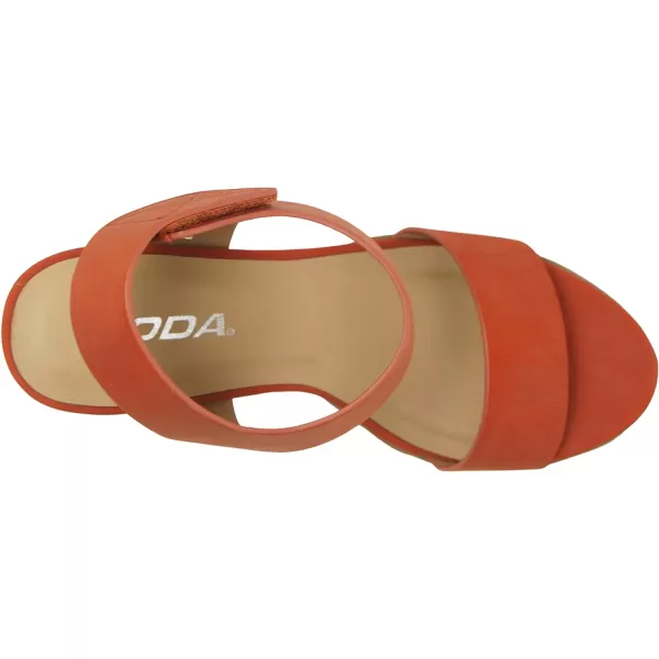 Soda WAITA  Women Open Round Toe Chunky Heel Ankle Strap High Heel Dress SandalsBurnt Orange Nubuck