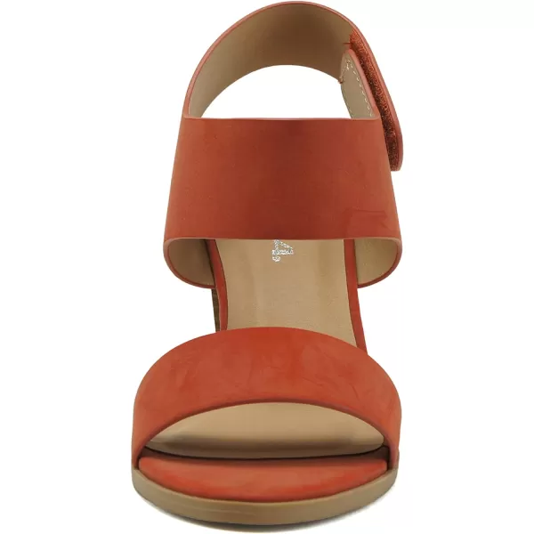 Soda WAITA  Women Open Round Toe Chunky Heel Ankle Strap High Heel Dress SandalsBurnt Orange Nubuck