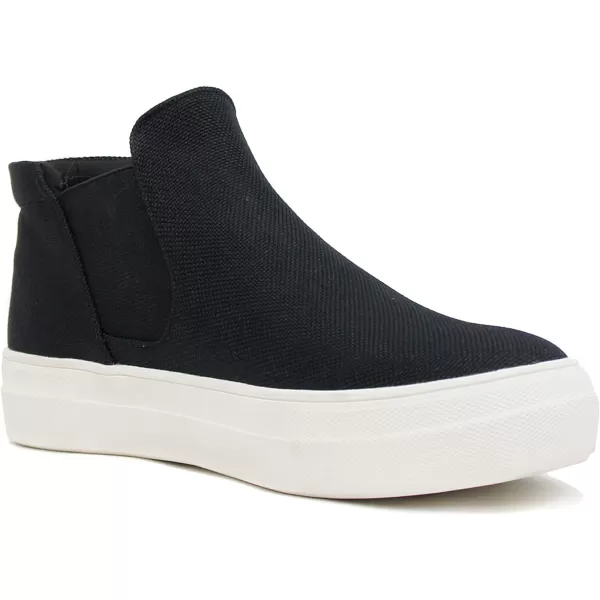 Soda Woods  Slip On High Top Twin Gore Double Layer Foam Padded Cushion Sock Fashion SneakersBlack