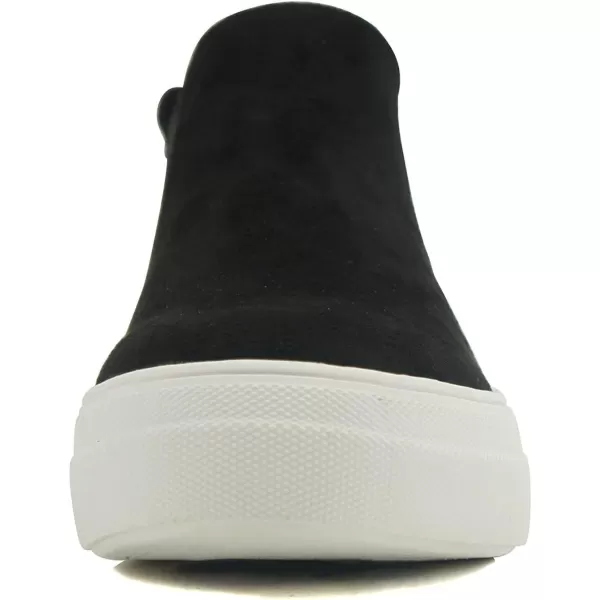 Soda Woods  Slip On High Top Twin Gore Double Layer Foam Padded Cushion Sock Fashion SneakersBlack Imit Suede