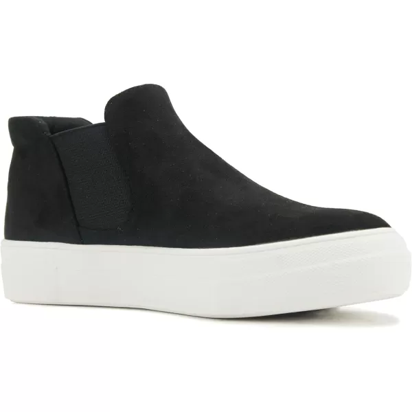 Soda Woods  Slip On High Top Twin Gore Double Layer Foam Padded Cushion Sock Fashion SneakersBlack Imit Suede