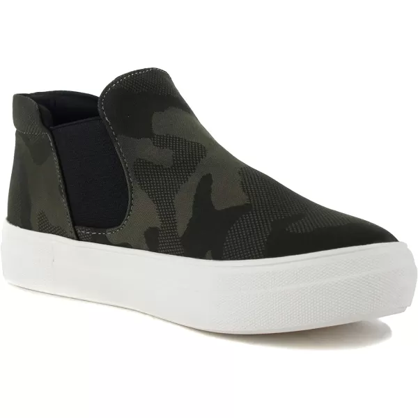 Soda Woods  Slip On High Top Twin Gore Double Layer Foam Padded Cushion Sock Fashion SneakersDark Khaki Camouflage