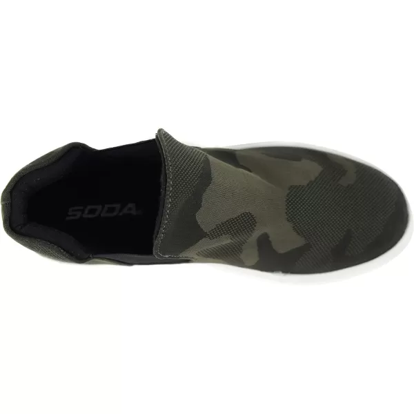 Soda Woods  Slip On High Top Twin Gore Double Layer Foam Padded Cushion Sock Fashion SneakersDark Khaki Camouflage